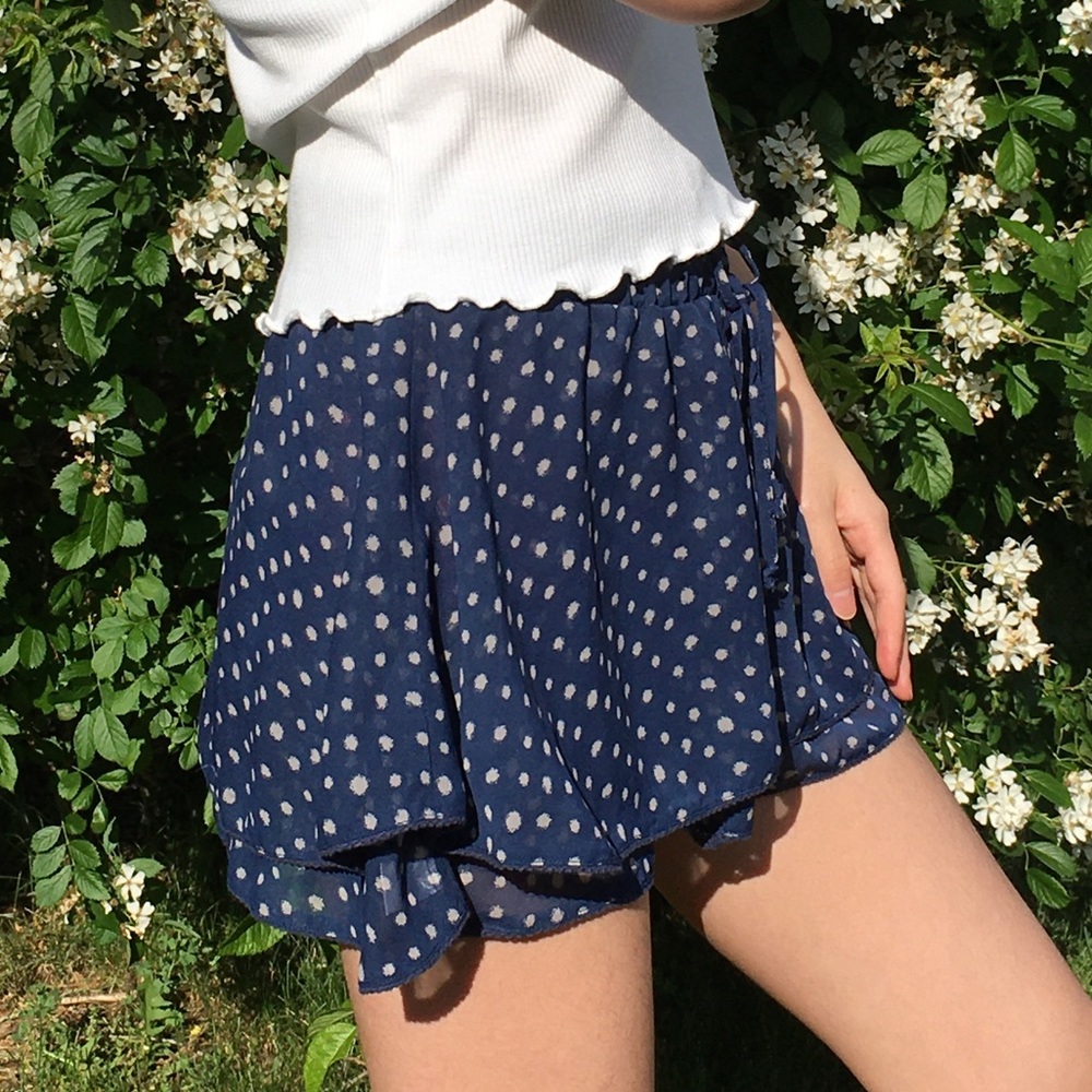 Polka-dot Polyester Skorts